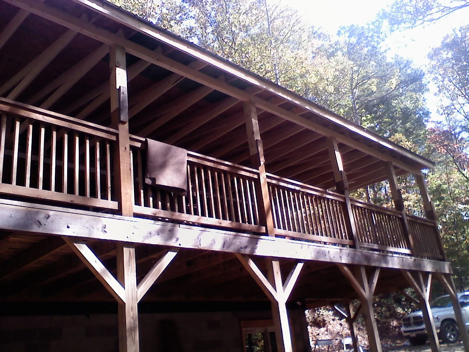 Timber framing under a new elevated porch and deck — Roof Leak Repair in Lebec by Roofing Brothers